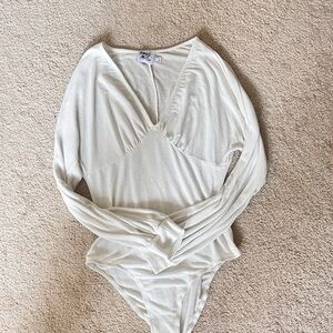 White Long Sleeve Bodysuit